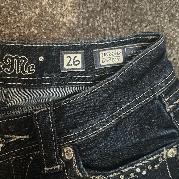 Miss Me Blue Easy Boot Cut Jeans with Rhinestone Embellishments - Picture 3 of 3